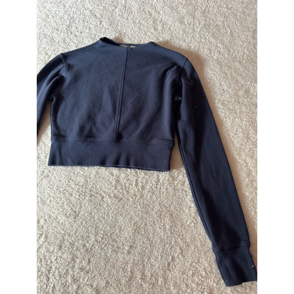 PUMA Long Sleeve Running Dark‎ Blue Crop Top Size XS